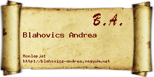 Blahovics Andrea névjegykártya